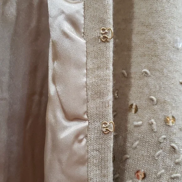 Stunning! Vintage Liz Claiborne Sweater Jacket, beaded and sequins - Picture 4 of 8